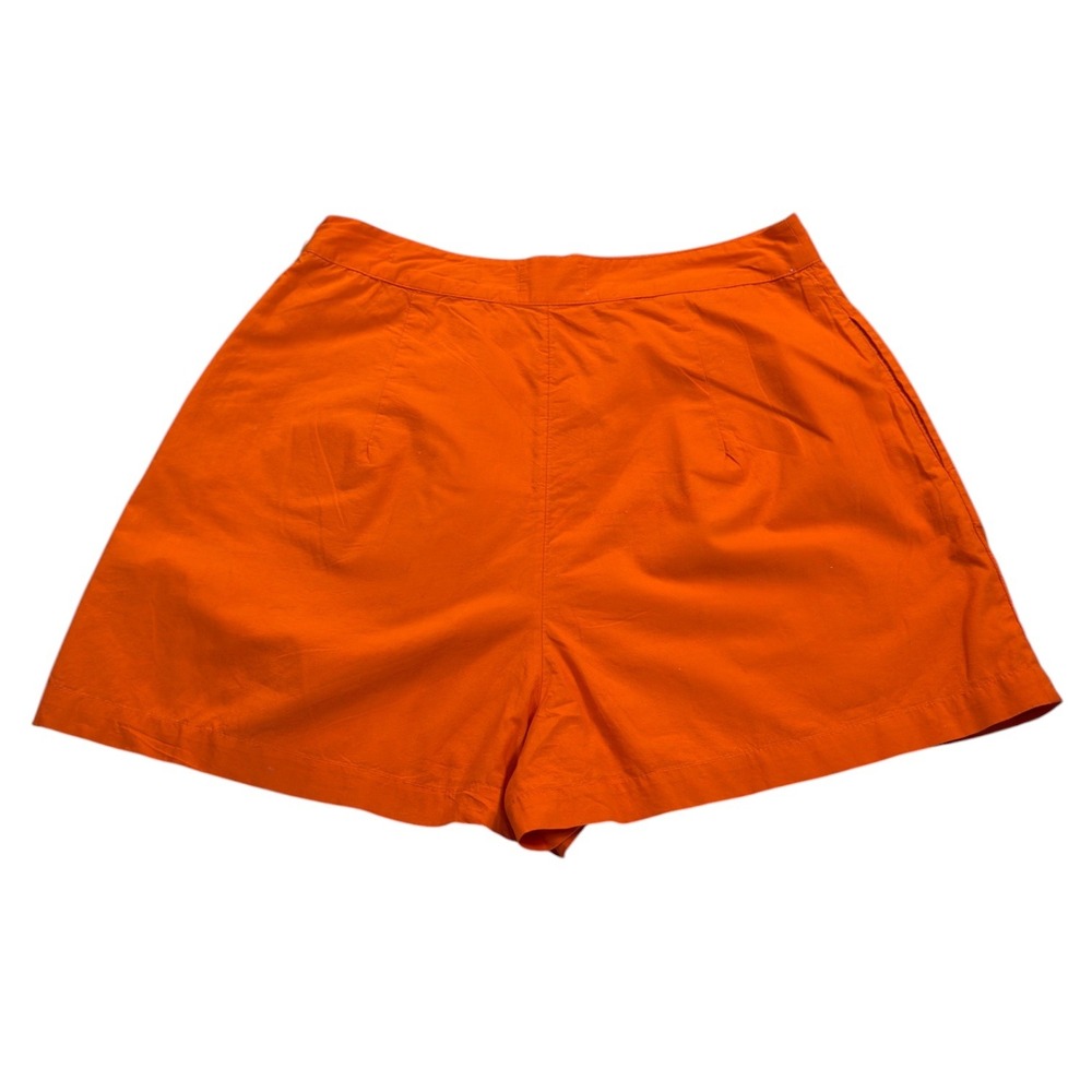 Anthropologie Maeve Pleated Poplin Shorts 6 Orange Preppy Grandmillennial EUC - Picture 4 of 10